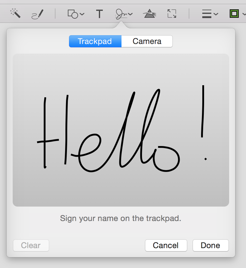 Trackpad signatures